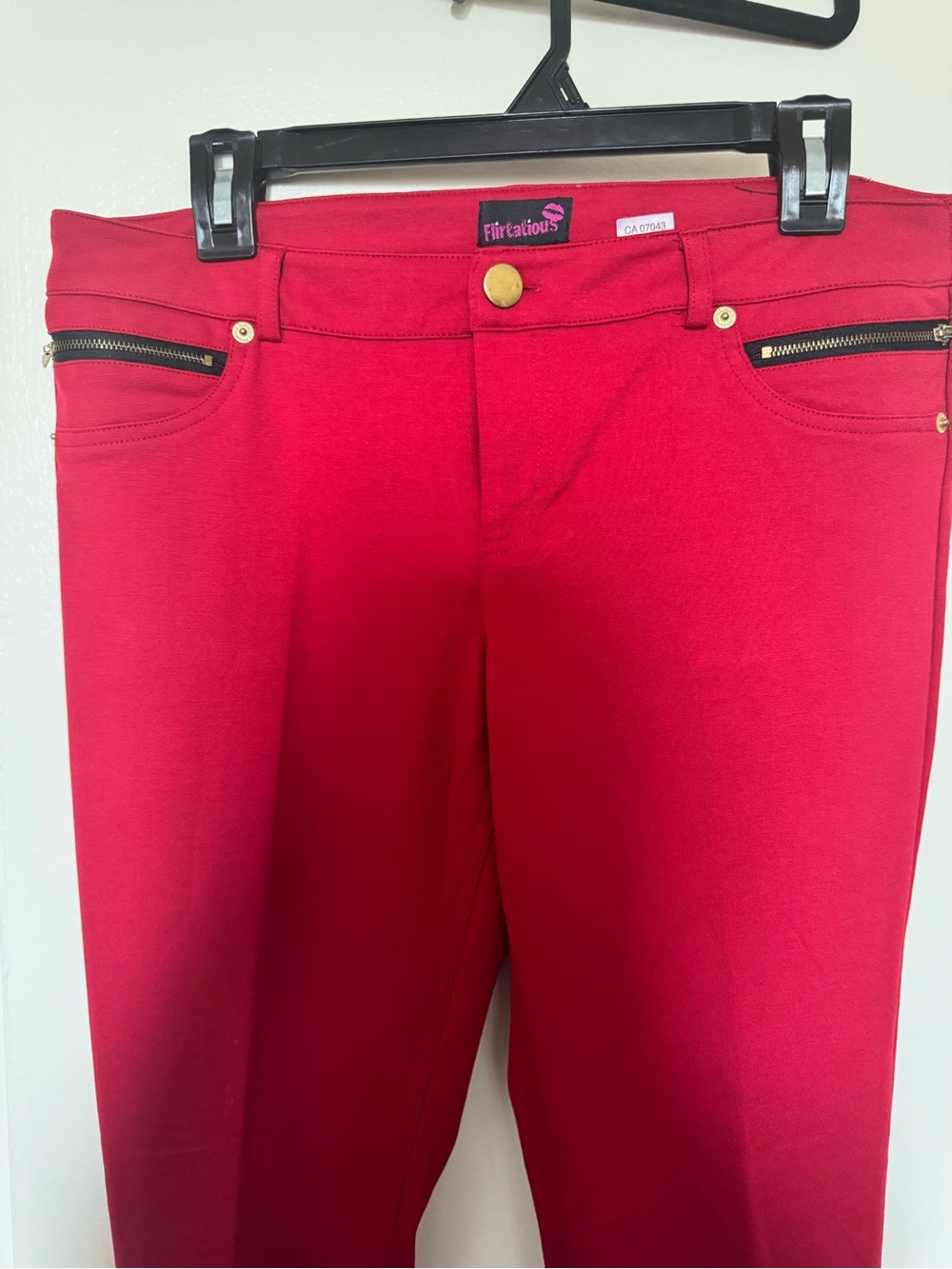 Red Slim Ankle Pants